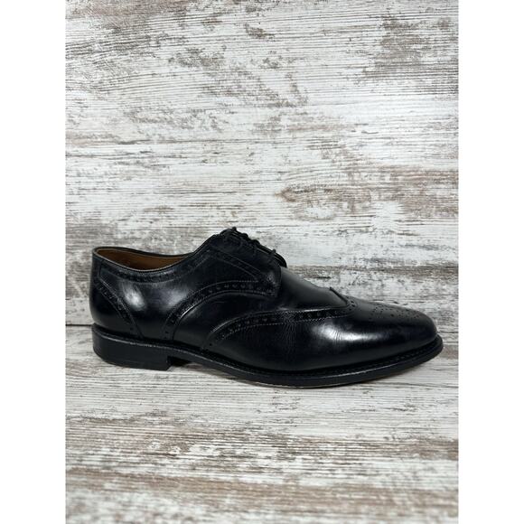 Men\'s Allen Edmonds Hinsdale Black Leather Wingtip Oxfords Sz 10D EUC! main image 8